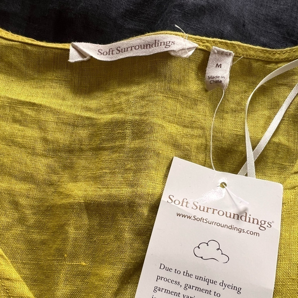 NWT Soft Surroundings Medium Linen Maxi Dress Dip Dyed - Picture 6 of 8